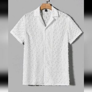 Brand NEW✨️ Men's Button down white textured shirt size s